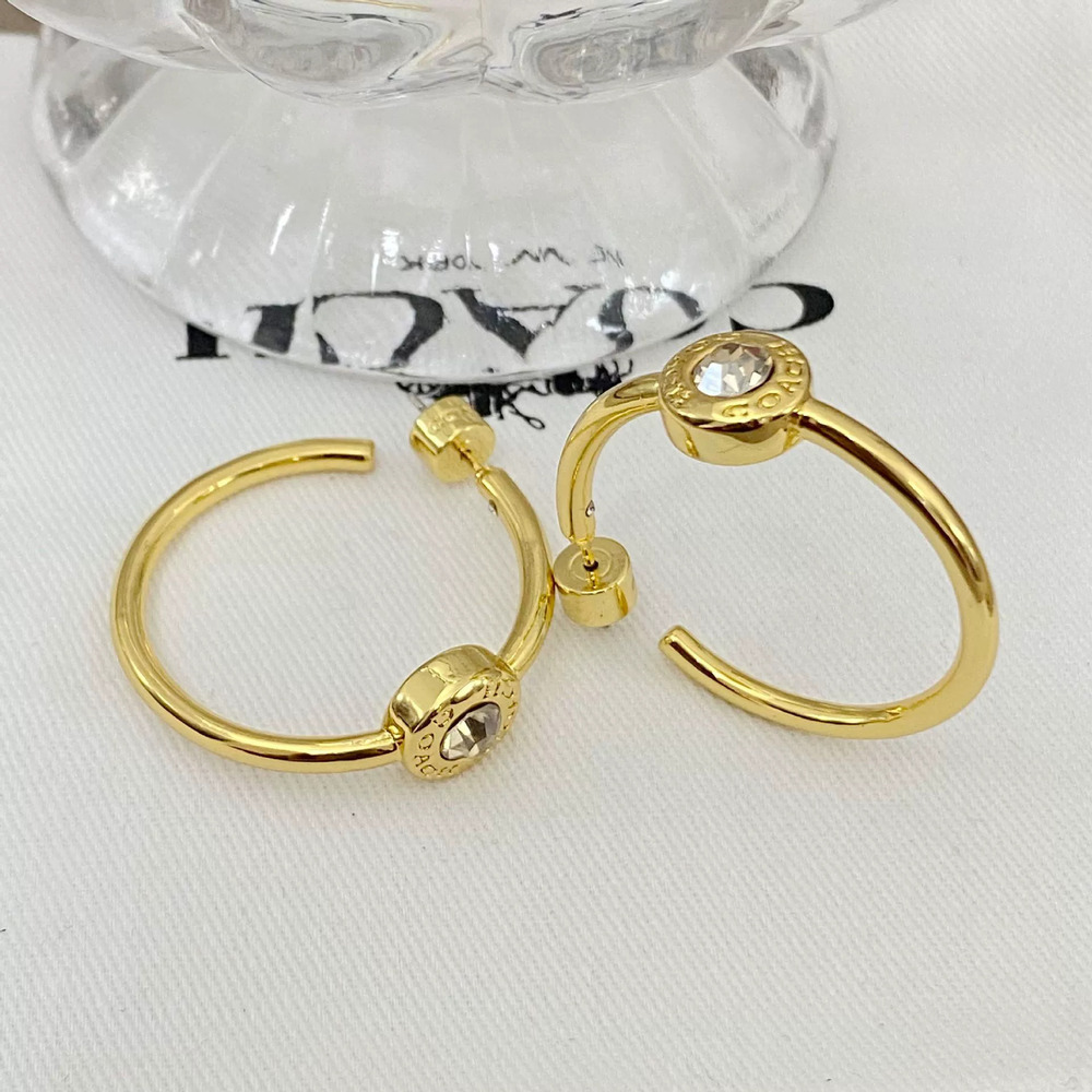 Coach Rhinestone Geometric Statement Earrings - Picture 3 of 7
